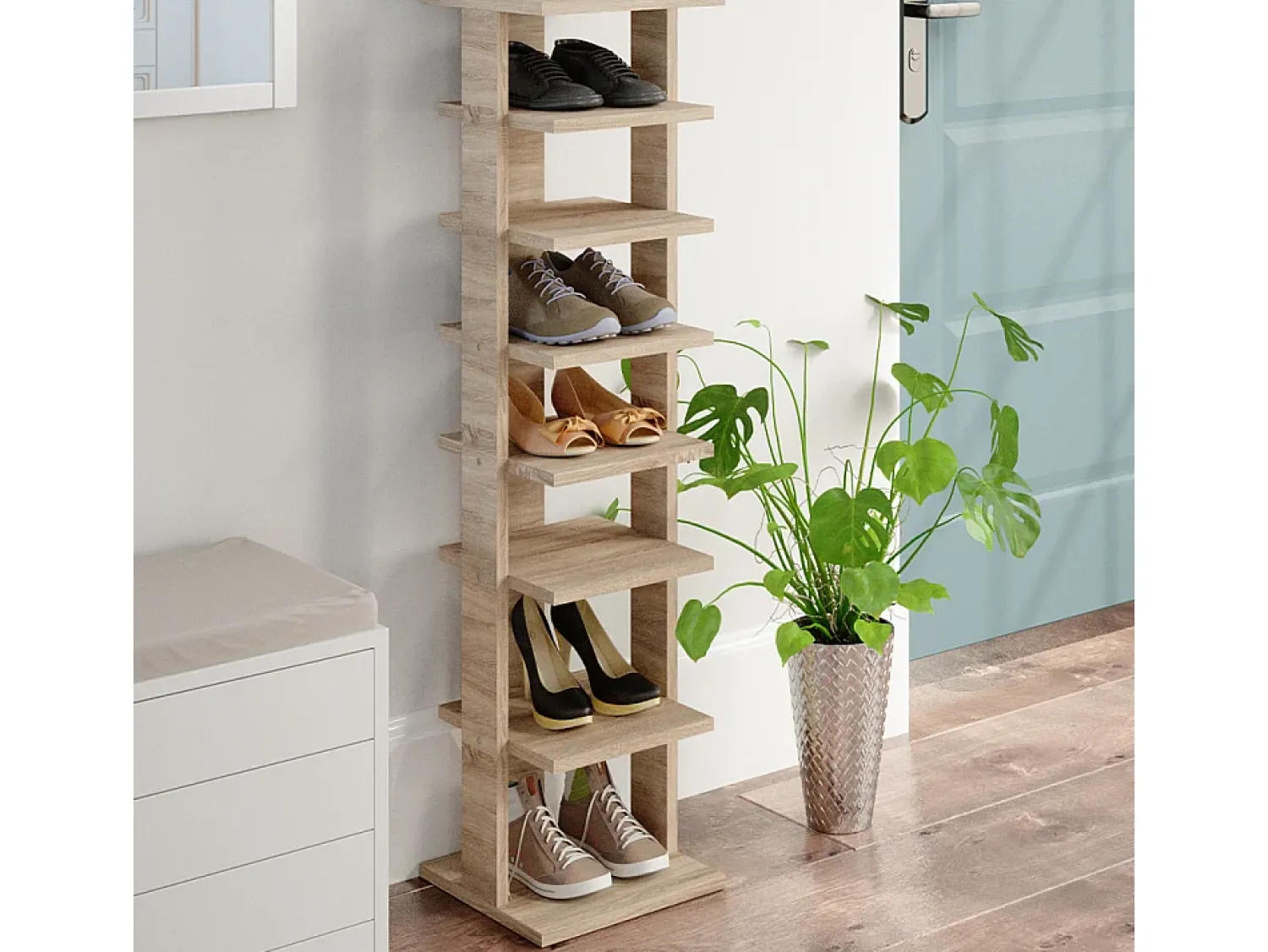 Móvel De Arrumação|Sapateira|Vicco Sapateira sonoma 26.7x27.7x110 sara Natural claro