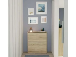 Sale Sapateira Tibete de 2 portas, suspensa para hall, carvalho cambriano, 82x74x25 cm Castanho