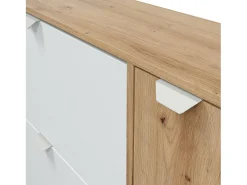 Dmora Sapateira Tok, sapateira de entrada com 4 portas, sapateira que economiza espaço, 105x24h112 cm, e Carvalho^ Móvel De Arrumação|Sapateira
