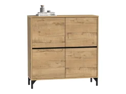Outlet Sapateira Tokio 4 Portas 5 Prateleiras Móveis de Corredor Carvalho Dourado 101 cm Castanho