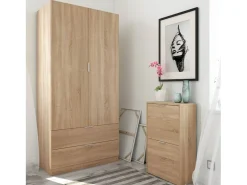 Móvel De Arrumação|Sapateira*Dmora Sapateira Valdosta, Sapateira economizadora de espaço com 2 portas, Sapateira de entrada, Armário sapateira, 50x22h76 cm, Carvalho Castanho