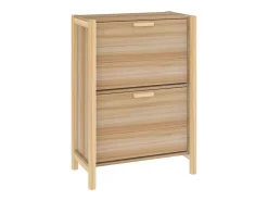 Clearance vidaxl Sapateira em Madeira de Engenharia 57,5x33x80 cm Natural Natural claro