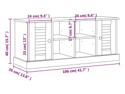 Best vidaxl Sapateira VIGO 106x35x45 cm madeira de pinho maciça Castanho