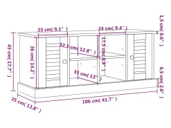 Best vidaxl Sapateira VIGO 106x35x45 cm madeira de pinho maciça Castanho