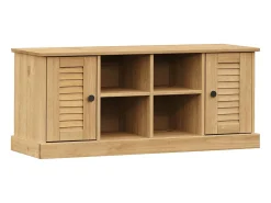 Best vidaxl Sapateira VIGO 106x35x45 cm madeira de pinho maciça Castanho