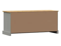 Discount vidaxl Sapateira VIGO 106x35x45 cm madeira de pinho maciça Cinzento