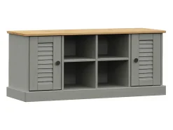 Discount vidaxl Sapateira VIGO 106x35x45 cm madeira de pinho maciça Cinzento