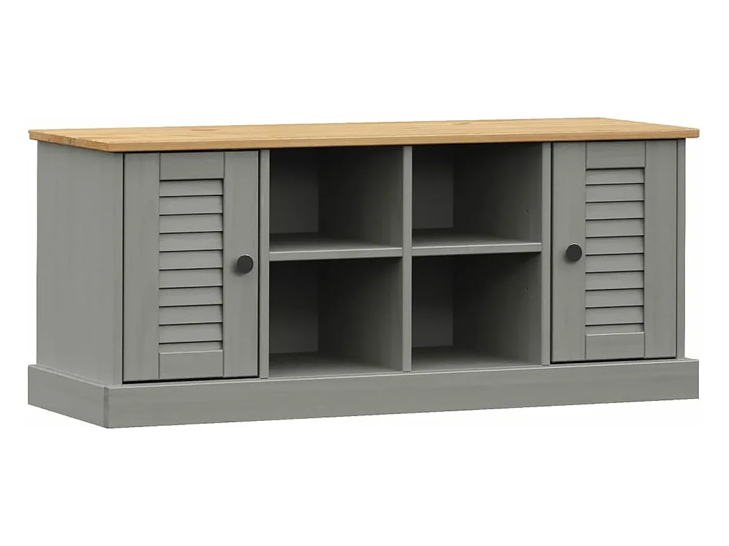 Discount vidaxl Sapateira VIGO 106x35x45 cm madeira de pinho maciça Cinzento