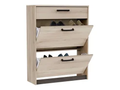 Móvel De Arrumação|Sapateira* Sapateira Watson com 2 portas dobráveis ​​em Waterford e carvalho Kronberge, 79,6 x 102,4 x 29,4 cm Preto