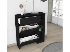 Móvel De Arrumação|Sapateira*Skraut Home Sapateira, 90x102x27 cm, 10 pares de sapatos, Hall de entrada, Preto