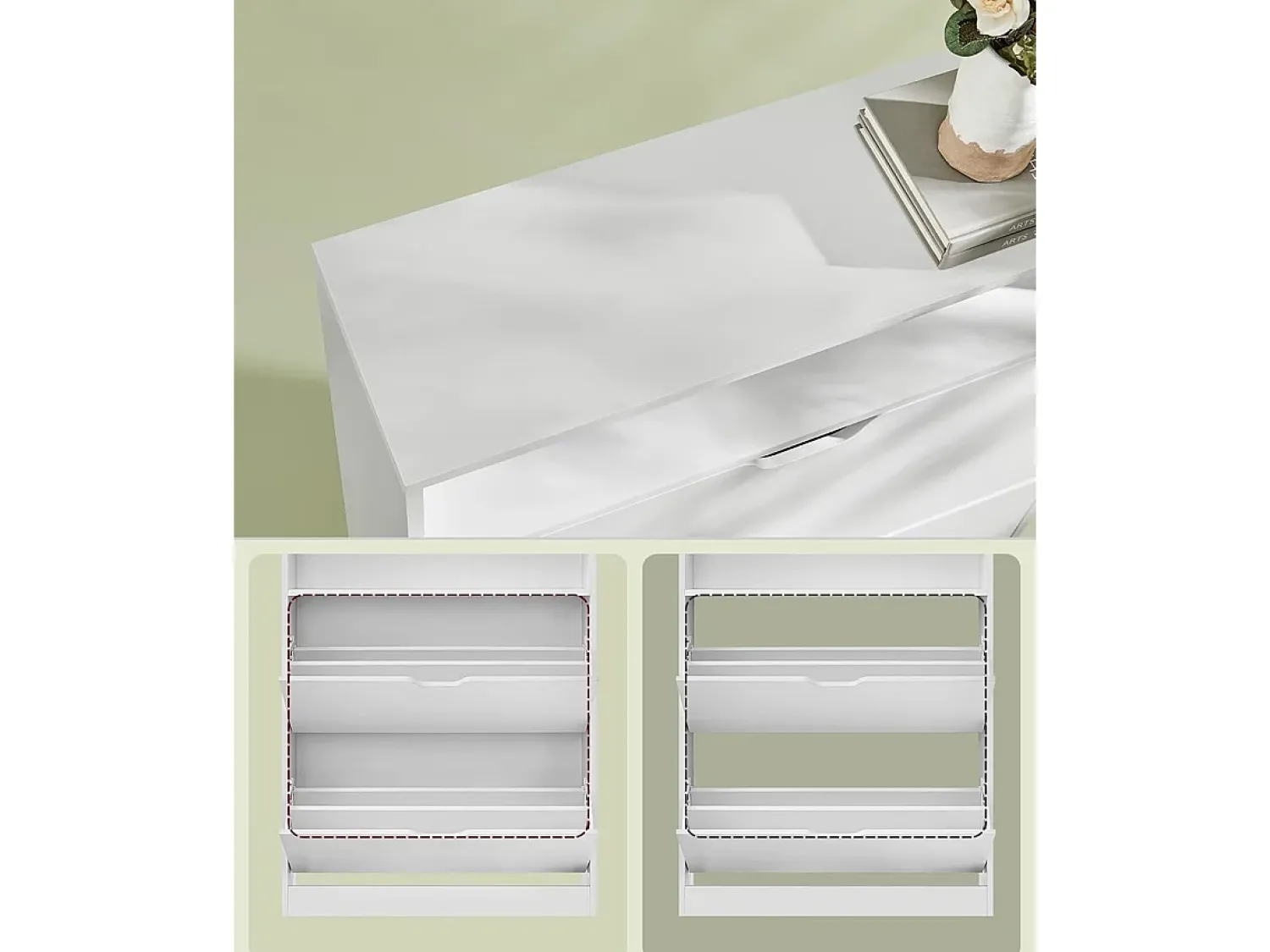 Sapateira 24x80x102 cm branca^ Móvel De Arrumação|Sapateira