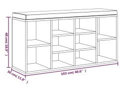 New vidaxl Sapateira 103x30x48 cm derivados de madeira cimento Cinzento