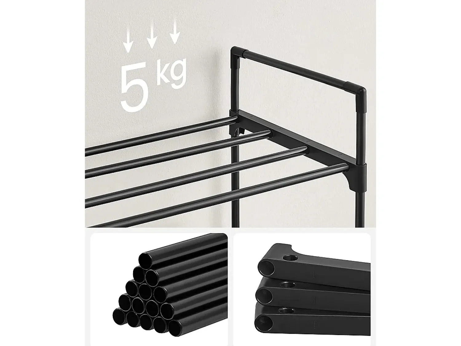 Móvel De Arrumação|Sapateira* Sapateira 30x92x54 cm preta Preto