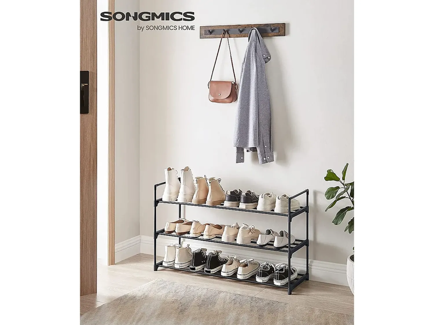 Móvel De Arrumação|Sapateira* Sapateira 30x92x54 cm preta Preto