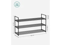 Móvel De Arrumação|Sapateira* Sapateira 30x92x54 cm preta Preto