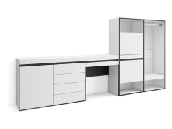 Skraut Home Sapateira, 297x35x145cm, Para quarto, dormitório, Roupeiro aberto, Cómoda, Toucador,^ Móvel De Arrumação|Sapateira