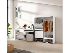 Skraut Home Sapateira, 297x35x145cm, Para quarto, dormitório, Roupeiro aberto, Cómoda, Toucador,^ Móvel De Arrumação|Sapateira