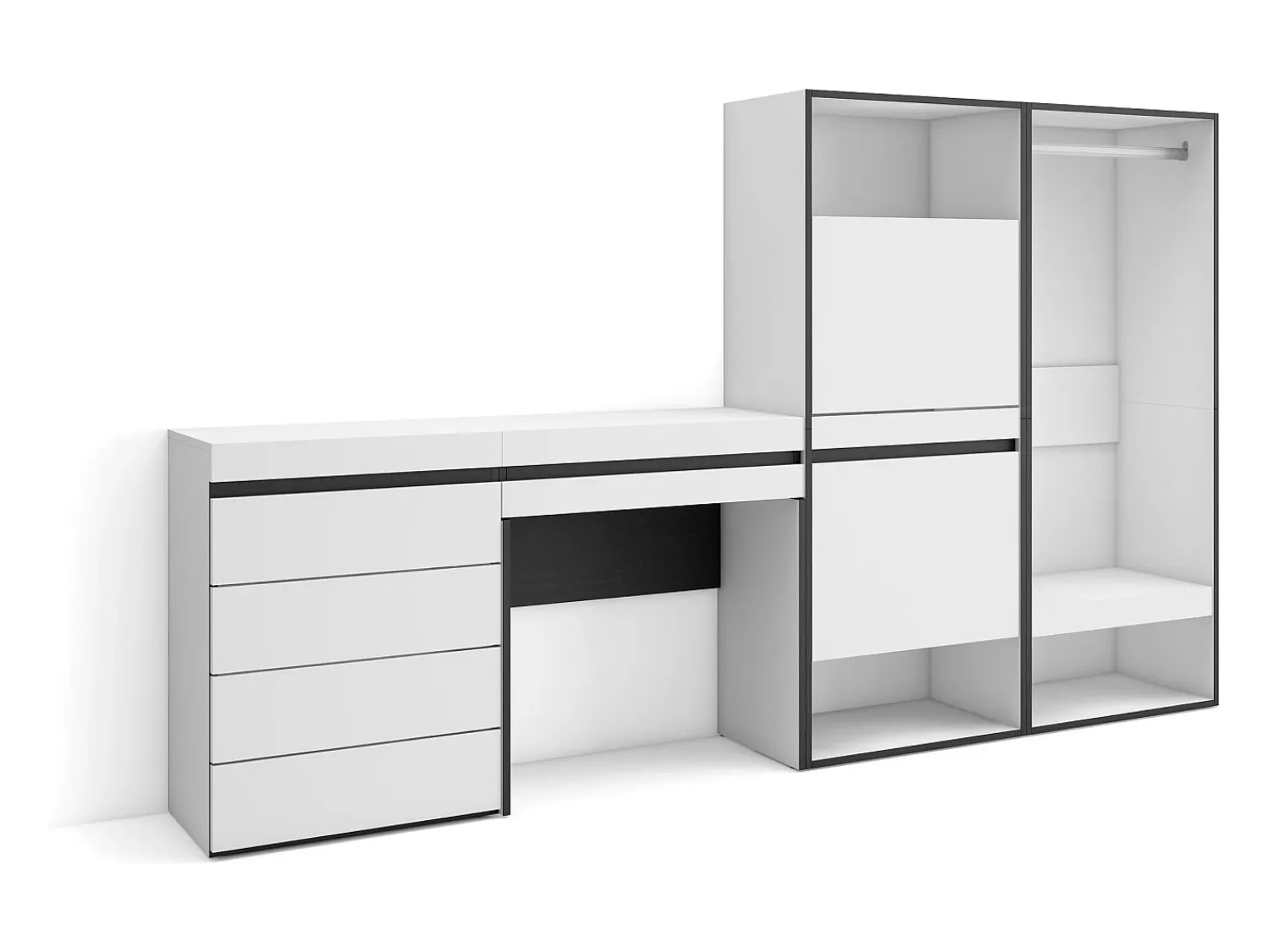 Móvel De Arrumação|Sapateira|Skraut Home Sapateira, 247x35x145cm, Para quarto, dormitório, Roupeiro aberto, Cómoda, Toucador, Branco