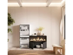 Móvel De Arrumação|Sapateira|Skraut Home Sapateira, 167x35x145cm, Para quarto, dormitório, Lareira eléctrica XXL, Branco