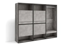 Skraut Home Sapateira, 180x35x145cm, Para quarto, dormitório, Roupeiro aberto, Cimento^ Móvel De Arrumação|Sapateira