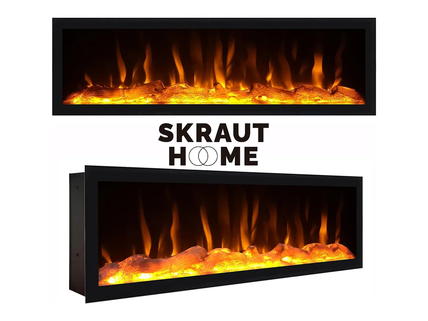 Best Skraut Home Sapateira, 274x35x145cm, Para quarto, dormitório, Lareira eléctrica XXL, Cómoda, Carvalho Natural claro