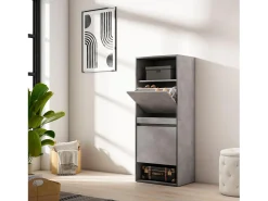 Skraut Home Sapateira, 60x35x145cm, Para quarto, dormitório, Armário de Sapatos, Cimento^ Móvel De Arrumação|Sapateira