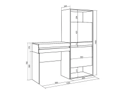 Skraut Home Sapateira, 130x35x145cm, Para quarto, dormitório, Toucador, Branco