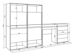Skraut Home Sapateira, 247x35x145cm, Para quarto, dormitório, Cómoda, Toucador,^ Móvel De Arrumação|Sapateira