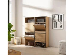 Móvel De Arrumação|Sapateira*Skraut Home Sapateira, 120x35x145cm, Para quarto, dormitório, Armário de Sapatos, Carvalho Natural claro
