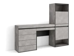 Sale Skraut Home Sapateira, 187x35x145cm, Para quarto, dormitório, Cómoda, Toucador, Cimento Cinzento