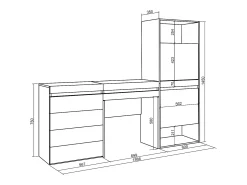 Sale Skraut Home Sapateira, 187x35x145cm, Para quarto, dormitório, Cómoda, Toucador, Cimento Cinzento