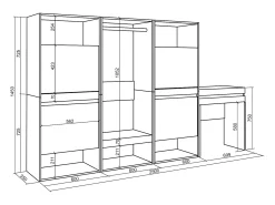 Skraut Home Sapateira, 250x35x145cm, Para quarto, dormitório, Roupeiro aberto, Toucador,^ Móvel De Arrumação|Sapateira