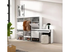 Skraut Home Sapateira, 250x35x145cm, Para quarto, dormitório, Roupeiro aberto, Toucador,^ Móvel De Arrumação|Sapateira