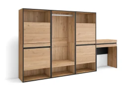 Móvel De Arrumação|Sapateira*Skraut Home Sapateira, 250x35x145cm, Para quarto, dormitório, Roupeiro aberto, Toucador, Carvalho Natural claro