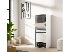 Móvel De Arrumação|Sapateira*Skraut Home Sapateira, 60x35x145cm, Para quarto, dormitório, Armário de Sapatos, Branco