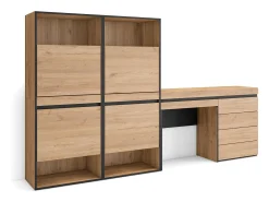 Skraut Home Sapateira, 247x35x145cm, Para quarto, dormitório, Cómoda, Toucador, Carvalho^ Móvel De Arrumação|Sapateira