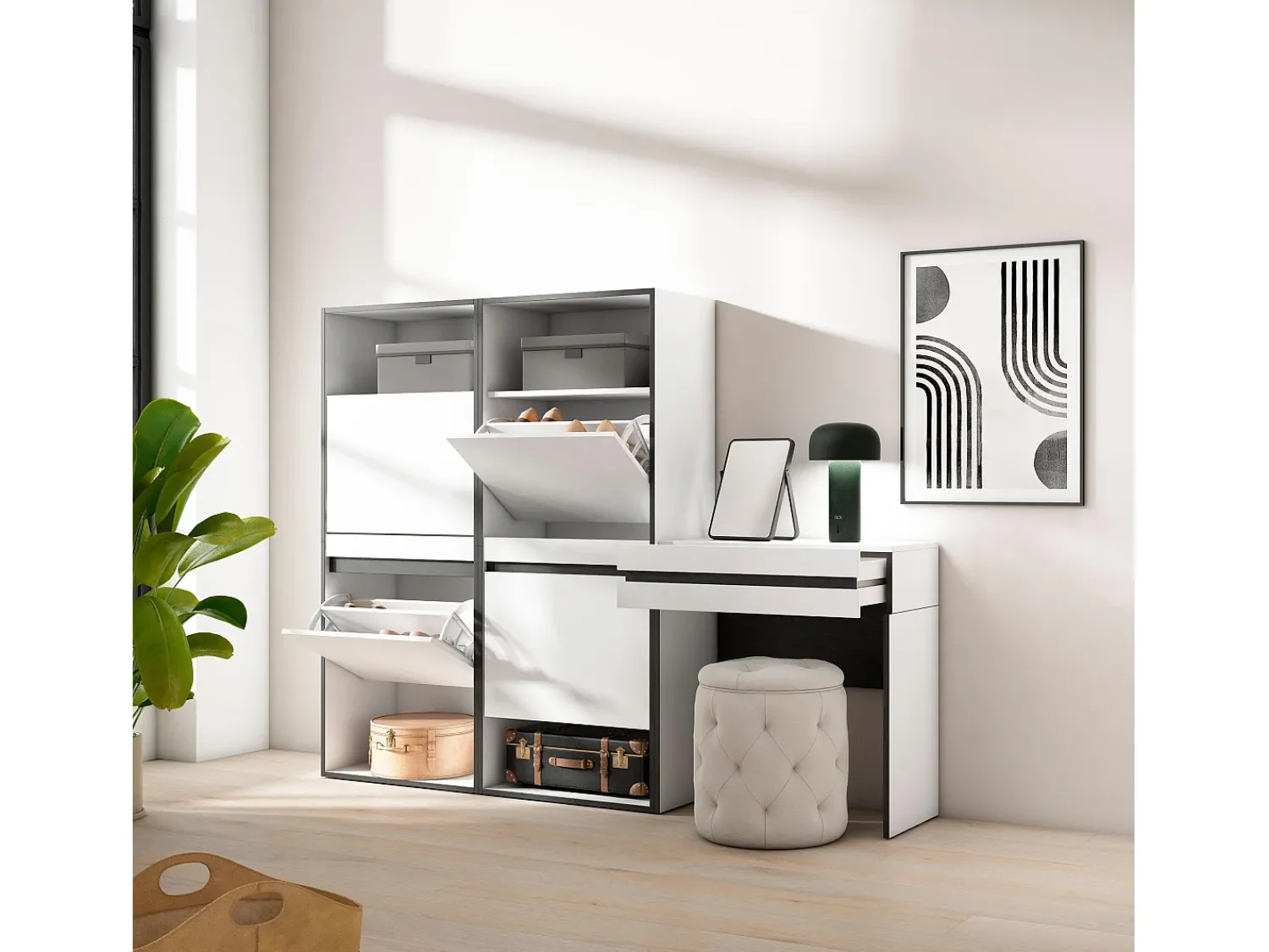 Skraut Home Sapateira, 190x35x145cm, Para quarto, dormitório, Toucador,^ Móvel De Arrumação|Sapateira