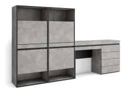 New Skraut Home Sapateira, 247x35x145cm, Para quarto, dormitório, Cómoda, Toucador, Cimento Cinzento