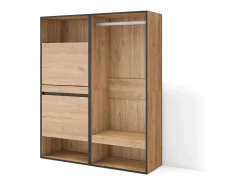 Skraut Home Sapateira, 120x35x145cm, Para quarto, dormitório, Roupeiro aberto, Carvalho^ Móvel De Arrumação|Sapateira