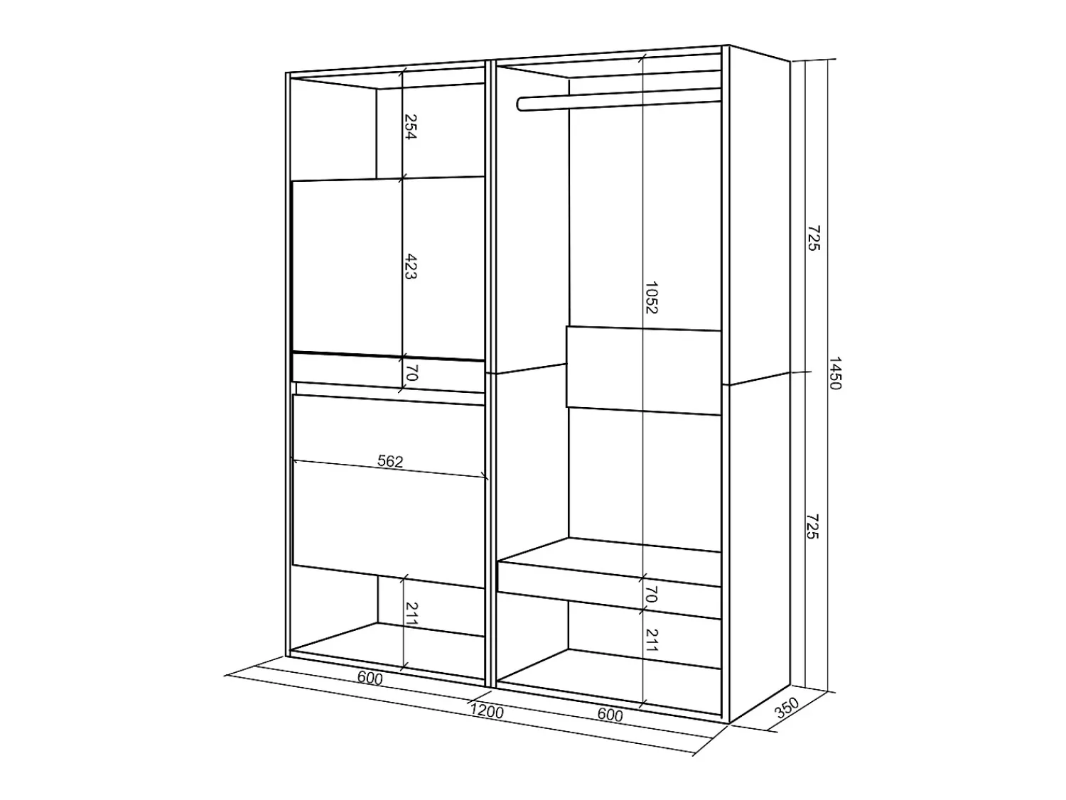 Skraut Home Sapateira, 120x35x145cm, Para quarto, dormitório, Roupeiro aberto, Carvalho^ Móvel De Arrumação|Sapateira