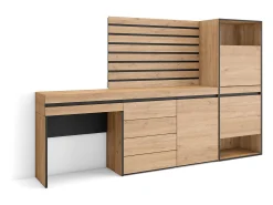 Hot Skraut Home Sapateira, 237x35x145cm, Para quarto, dormitório, Cómoda, Tiras Deco. Madeira, Toucador, Carvalho Natural claro