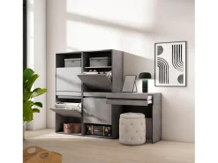 Móvel De Arrumação|Sapateira*Skraut Home Sapateira, 190x35x145cm, Para quarto, dormitório, Toucador, Cimento Cinzento