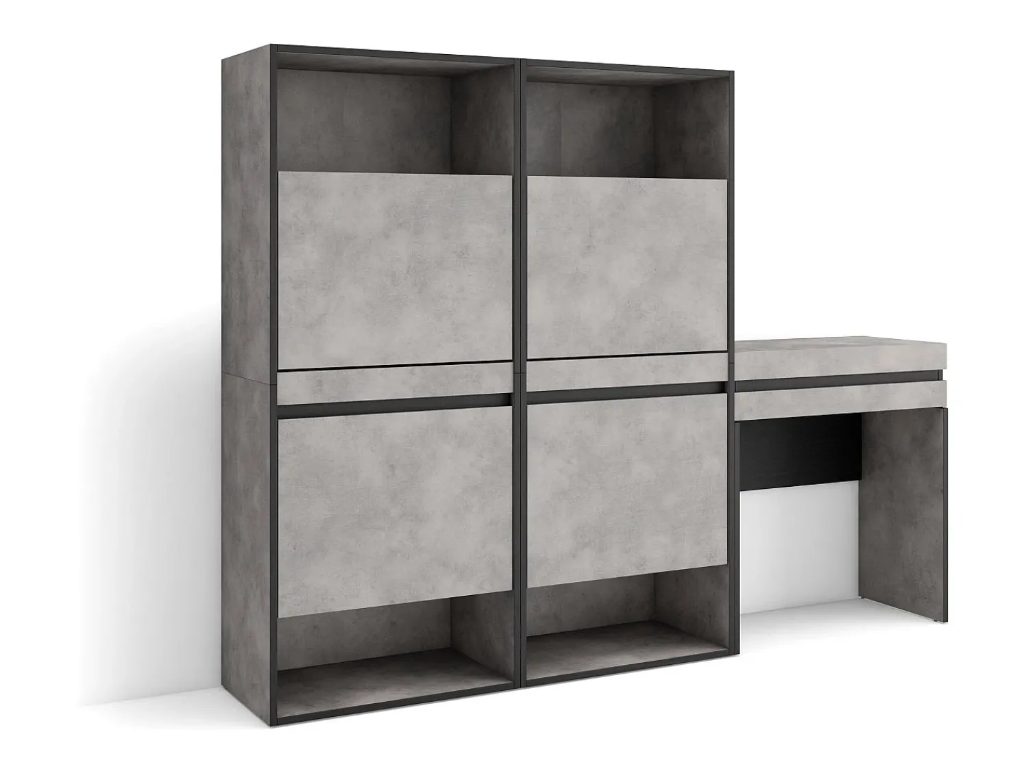 Móvel De Arrumação|Sapateira*Skraut Home Sapateira, 190x35x145cm, Para quarto, dormitório, Toucador, Cimento Cinzento