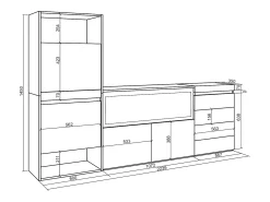 Móvel De Arrumação|Sapateira|Skraut Home Sapateira, 224x35x145cm, Para quarto, dormitório, Lareira eléctrica XXL, Cómoda, Branco