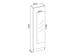 New Dmora Sapateira Zevola, Sapateira de entrada que economiza espaço, Sapateira com 1 porta espelhada, 50x27h186 cm, Branco