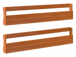 Prateleira* Sapateiras parede 2 pcs 110x8,5x23,5 cm pinho maciço PT615068 Castanho