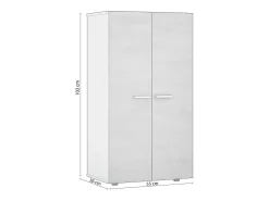 duehome Sapateiro Cody Blanco brillo - Gris cemento^ Móvel De Arrumação|Sapateira