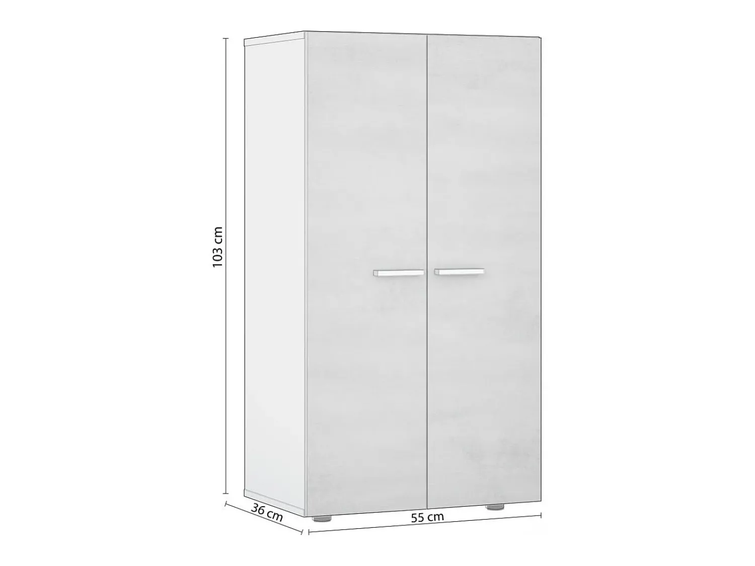 duehome Sapateiro Cody Blanco brillo - Gris cemento^ Móvel De Arrumação|Sapateira
