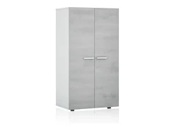 duehome Sapateiro Cody Blanco brillo - Gris cemento^ Móvel De Arrumação|Sapateira