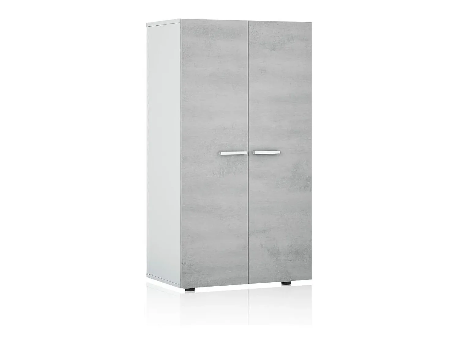 duehome Sapateiro Cody Blanco brillo - Gris cemento^ Móvel De Arrumação|Sapateira
